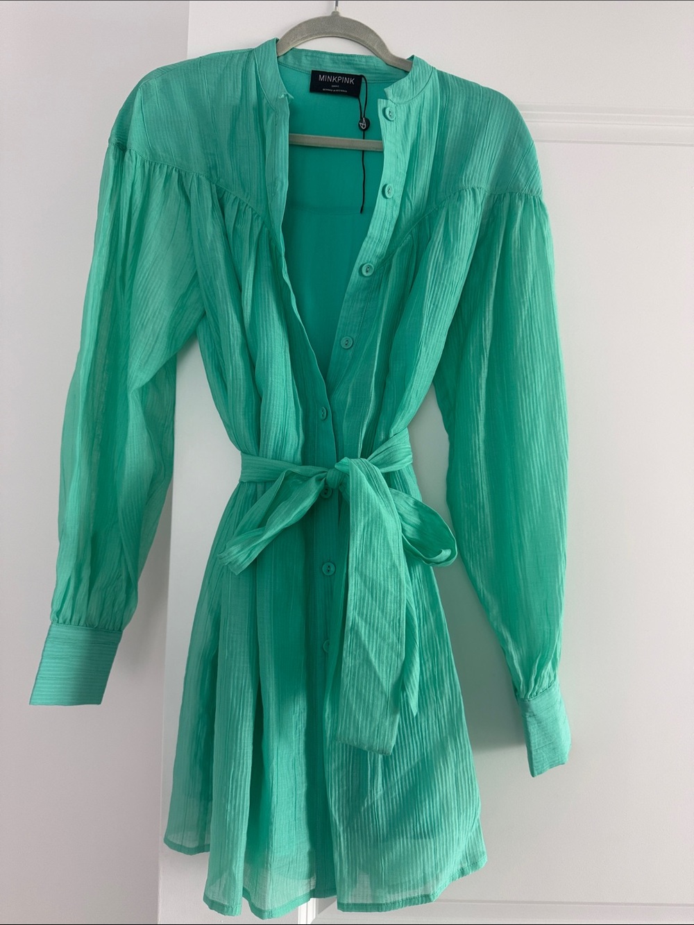 Minkpink turquoise mini dress